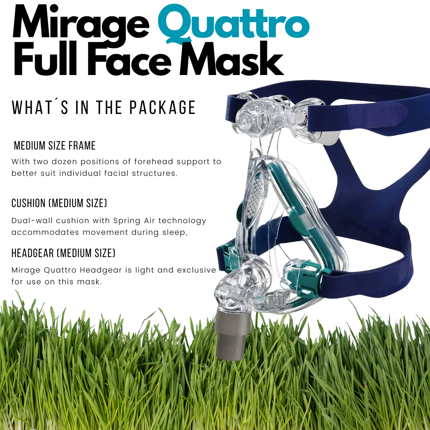 Resmed Mirage Quattro Full Face Mask with Headgear