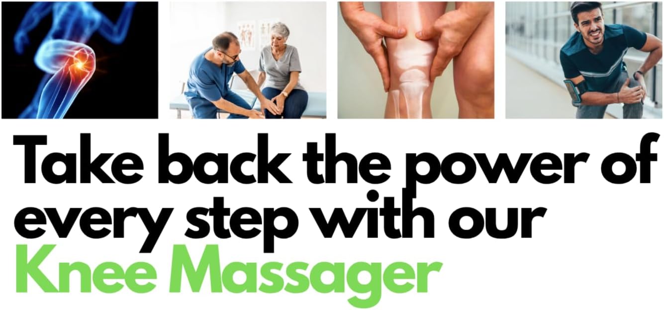 Knee Massager Pro+ Ultimate Edition - 6-in-1 with Heat, Red Light, Silicone Vibration, Wireless, Ultra-Light Weight & Touch Design