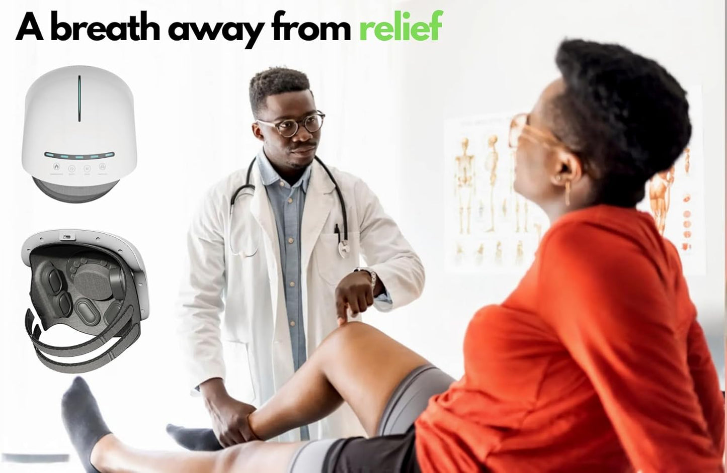 Knee Massager Pro+ Ultimate Edition - 6-in-1 with Heat, Red Light, Silicone Vibration, Wireless, Ultra-Light Weight & Touch Design