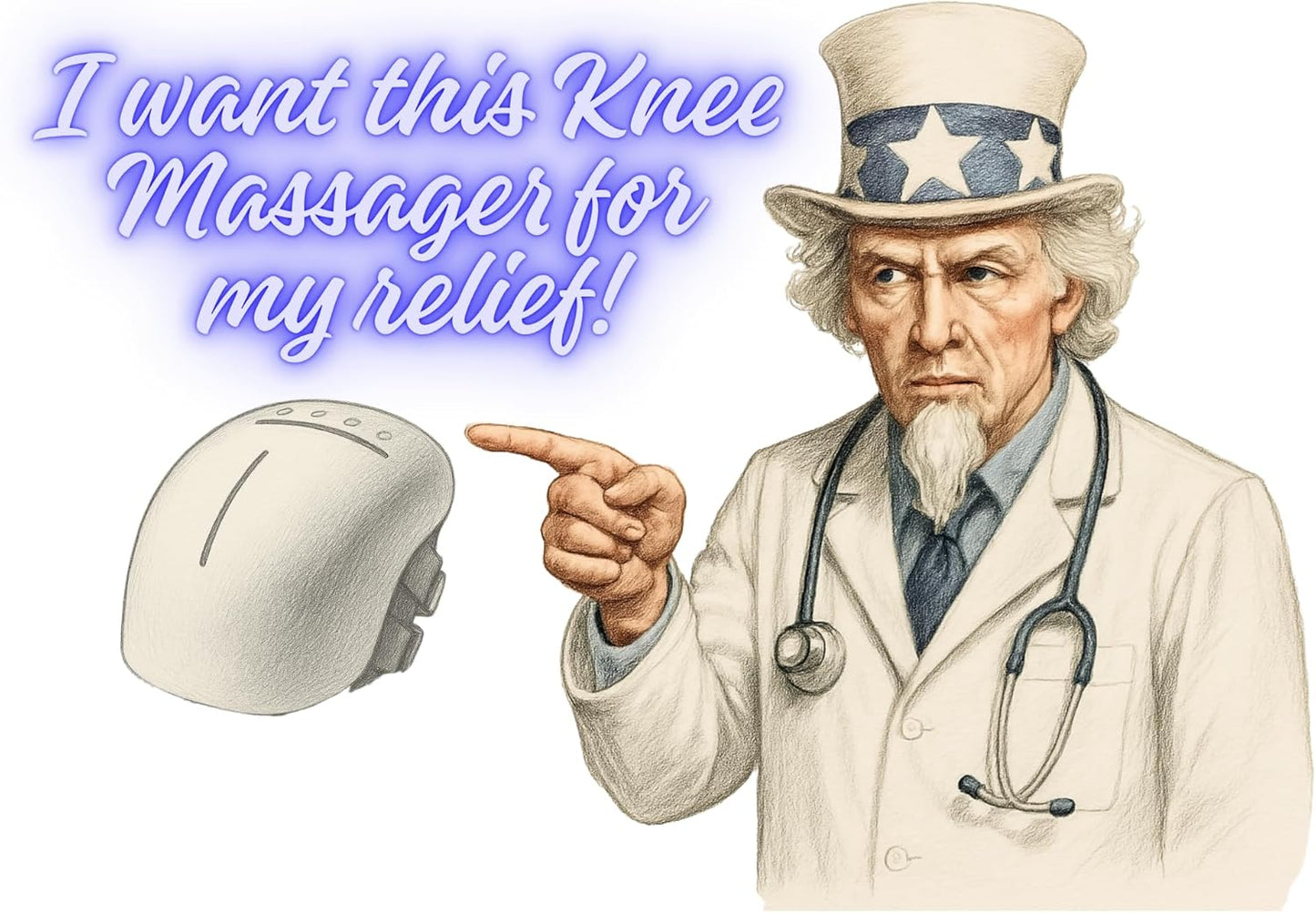 Knee Massager Pro+ Ultimate Edition - 6-in-1 with Heat, Red Light, Silicone Vibration, Wireless, Ultra-Light Weight & Touch Design