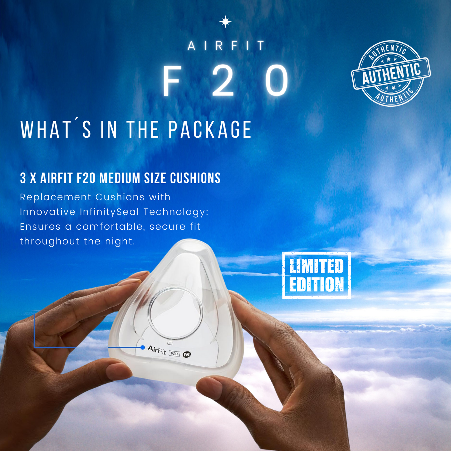 AirFit F20 Cushion Replacement 3-Pack Medium Size (Reference: 63468) – Limited Edition